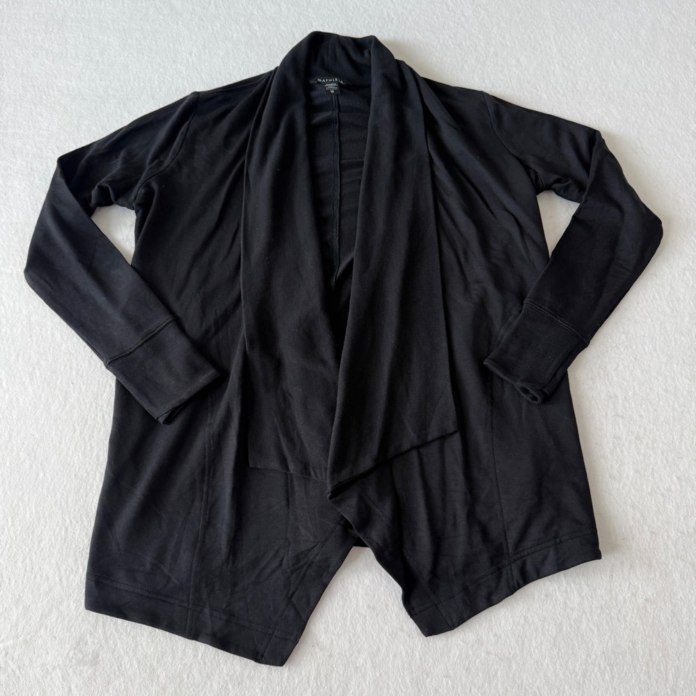 Athleta Pranayama Wrap Cardigan Women XS Black Open Front Yoga‎ Layer